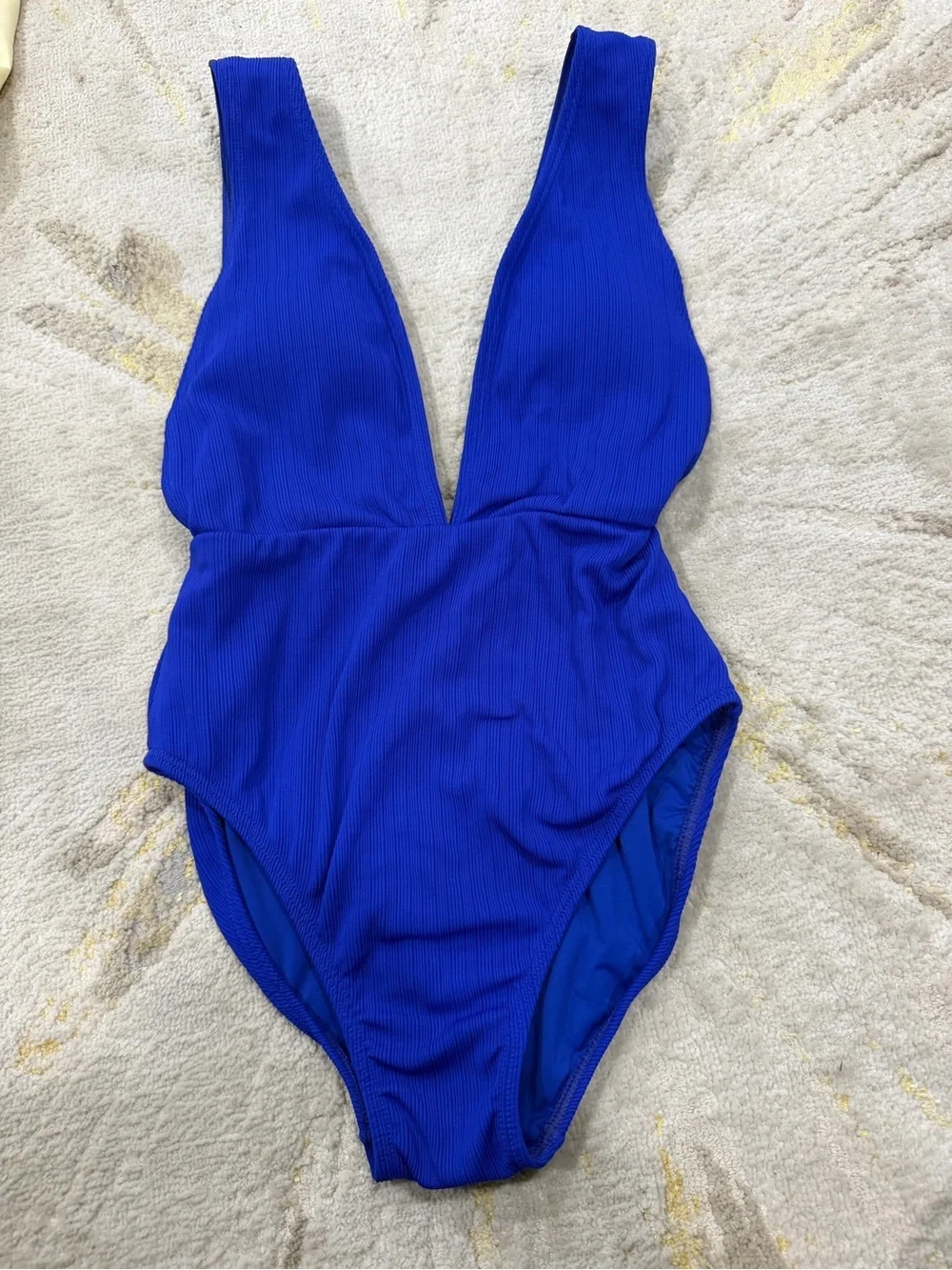 ViX Paula Hermanny Milano Luana Ribbed Blue One Piece Swimsuit S